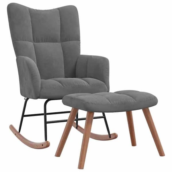 Maison Exclusive - Sittfåtölj med fotstöd Mörkgrå Sammet