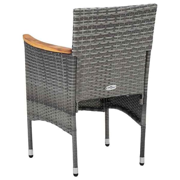 Maison Exclusive - Trädgårdsstolar i set om 2, flätad resin, grå Grå