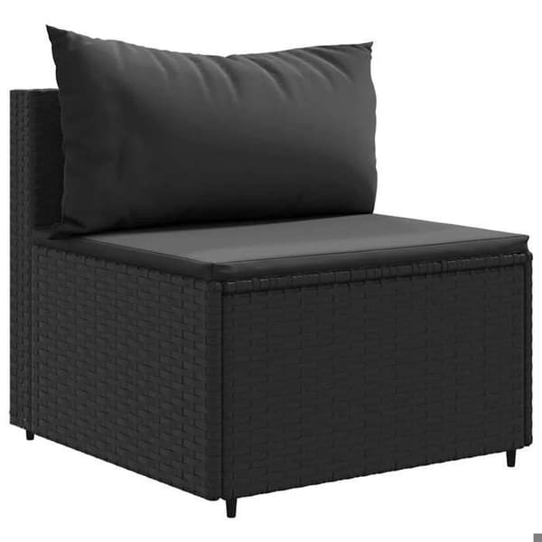 Maison Exclusive - Trädgårdsmöbler 7 delar med kuddar Svart flätad resin