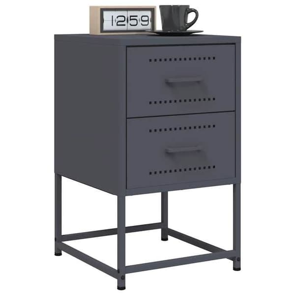 Maison Exclusive - Sängbord antracit 36x39x60,5 cm stål
