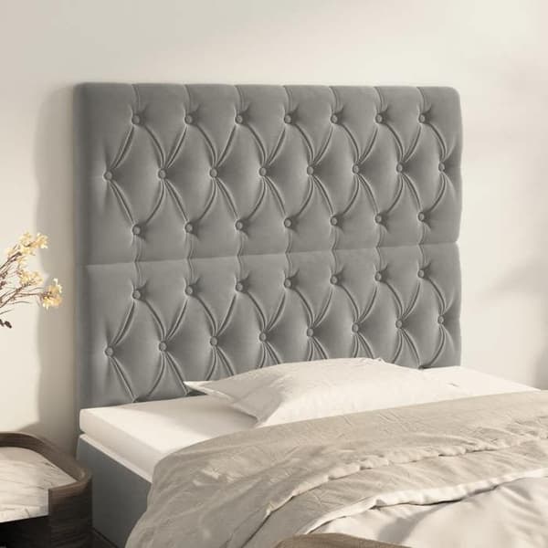Maison Exclusive - Hovedgærde Lys Grå 90x7x118/128 cm Velour Ljusgrått