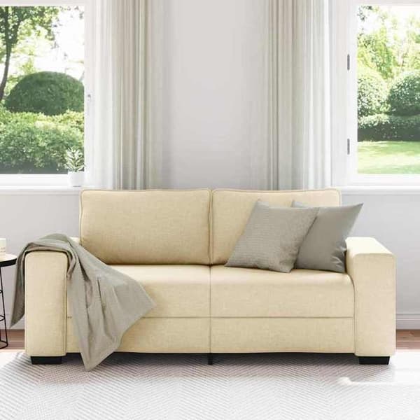 Maison Exclusive - Soffa 2 platser crème 180x77x82 cm i tyg Grädde