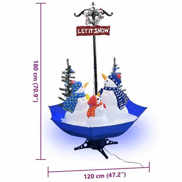 Maison Exclusive - Snöig julgran med blå paraplybas 170 cm PVC Blå