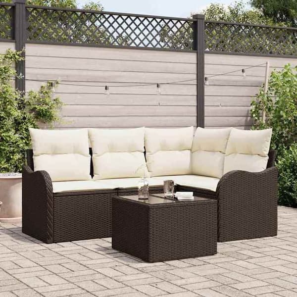 Maison Exclusive - Set med bruna polyrottingträdgårdsmöbler brun