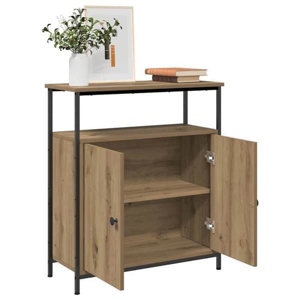 Maison Exclusive - Buffet i egetræ, håndlavet 70x30x80 cm, ingeniørtræ