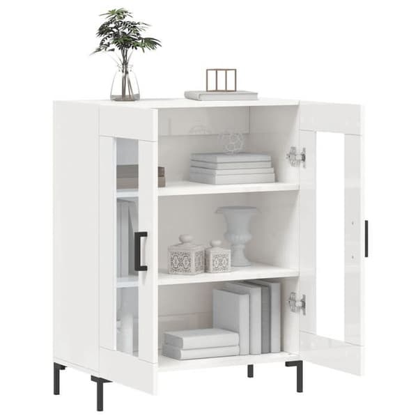 Maison Exclusive - Hvid glans buffet 69,5x34x90 cm Ingeniørtræ Vit