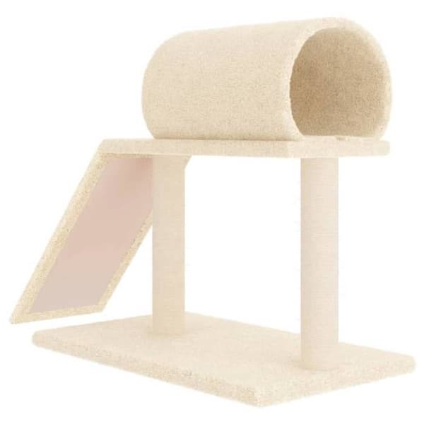 Maison Exclusive - Katte træ med tunnel og stige creme 55,5 cm Grädde