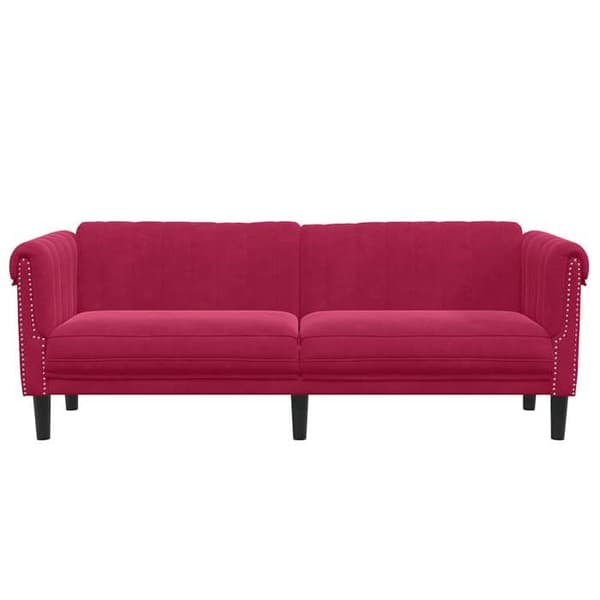 Maison Exclusive - Soffa 3-sits röd vinröd sammet
