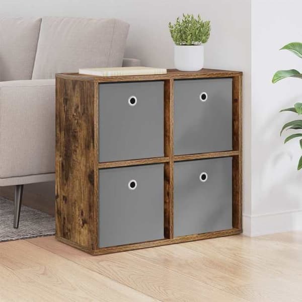Buffet - EKSKLUSIVT HUS - 59,5 x 27 x 57 cm - Røget eg - Spånplade - Pladsbesparende Rökt ek