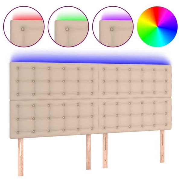 Maison Exclusive - LED Hovedgærde Cappuccino 180x5x118/128 cm Simililæder