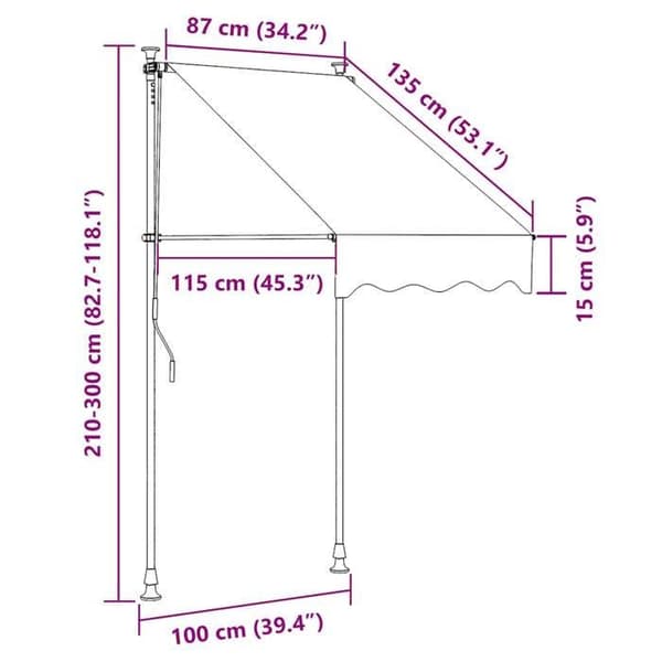 Maison Exclusive - Manuell utdragbar markis 100 cm Kräm Grädde