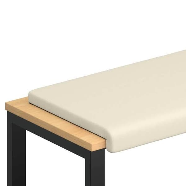 Maison Exclusive - Kudde för bänk i texturerad sammet, krämfärg, djup 35 cm Grädde