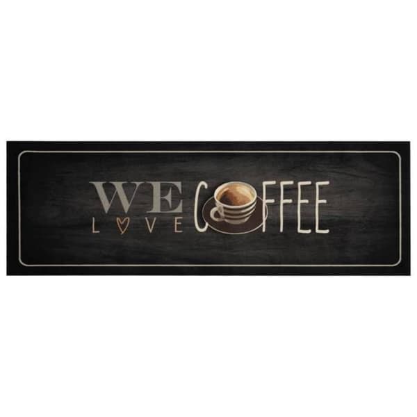 Maison Exclusive - Vaskbart køkkenteppet tekst Kaffe 60x180 cm fløjl
