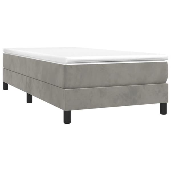 Sengramme - Exclusiv Hus - Blødt Velour - 90x190 cm - Robuste Ben ljusgrått