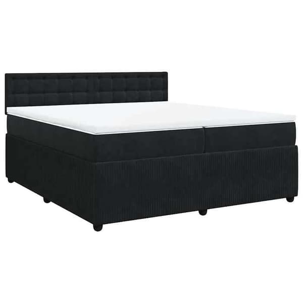 Maison Exclusive - Sängyn runkopatja ja patja Musta 200x200 cm Sametti