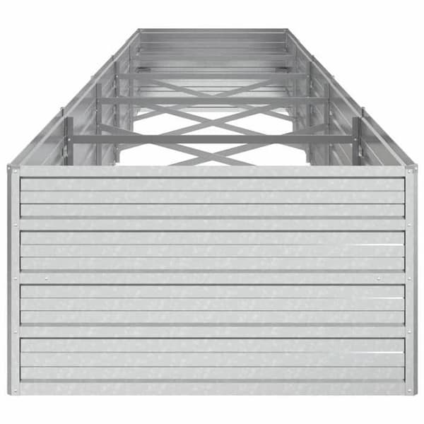 Maison Exclusive - Upphöjd trädgårdssäng 400x80x45 cm Galvaniserat stål Silverfärgad