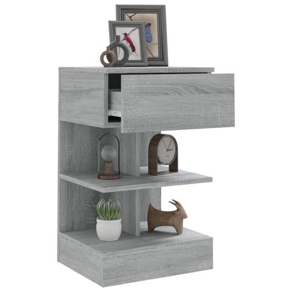 Maison Exclusive - Sonoma grå natbord 40x35x65 cm Ingeniørtræ Sonoma grå