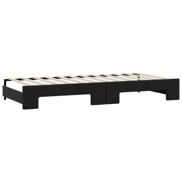 Maison Exclusive - Sengebænk med udtræk og skuffer sort 80x200 cm stof