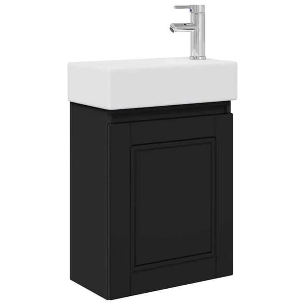 Maison Exclusive - Badeværelsesmøbel med sort vandhane 45,5 x 22,5 x 84 cm