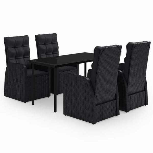 Maison Exclusive - Have spisebordssæt med puder 5 stk Sort