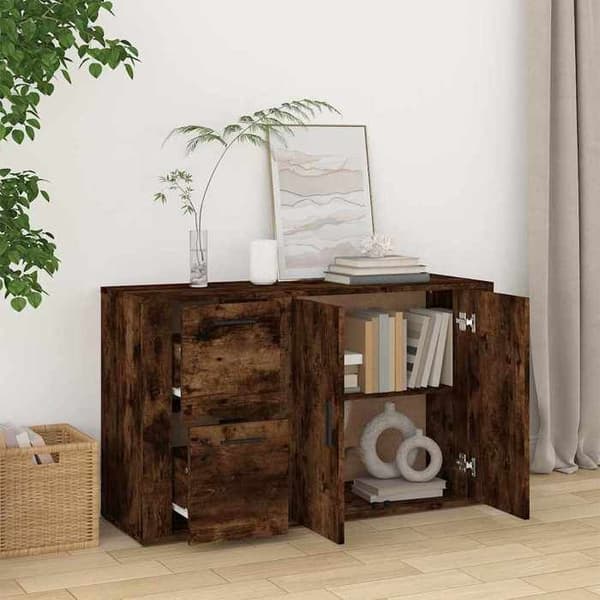 Maison Exclusive - Buffet Røget Eg 100x33x59,5 cm Ingeniørtræ Rökt ek