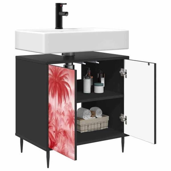 Maison Exclusive - Badeværelsesskab AACHEN Sort eg 60 x 40 x 61 cm
