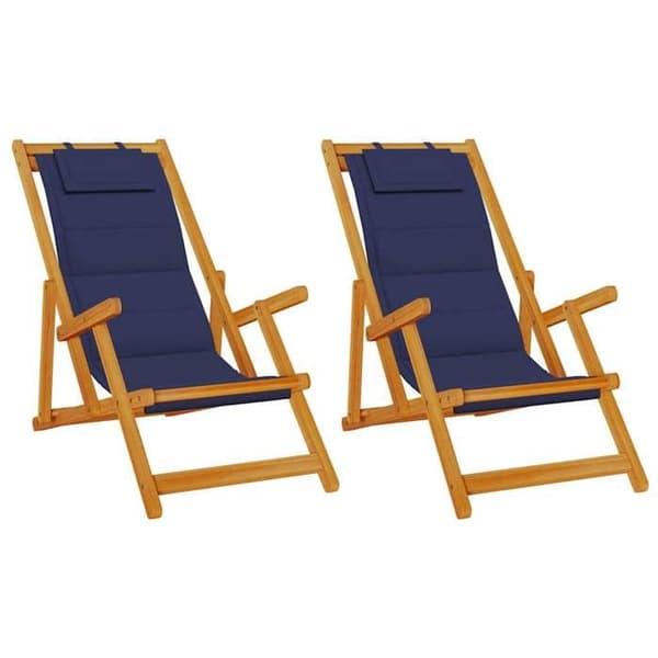 Maison Exclusive - Strandstol 2 stk Brun Massiv Akacietræ brun