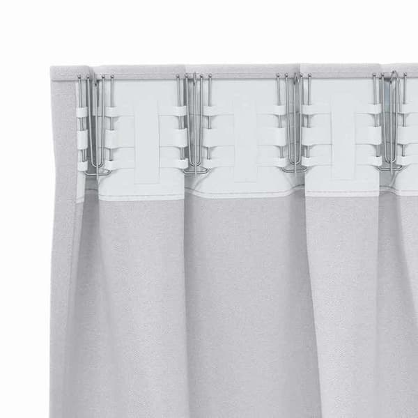 Maison Exclusive - Mørklægningsgardiner med ringe 2 stk Lys grå 245 x 140 cm