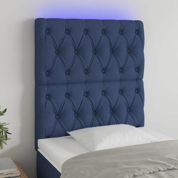 Maison Exclusive - LED Hovedgærde Blå 80x7x118/128 cm Stof blå