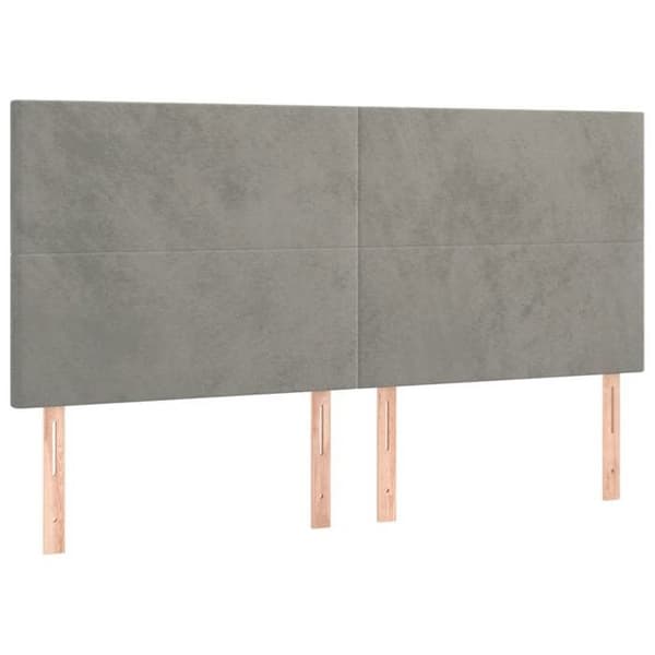 Maison Exclusive - Hovedgærde Lys Grå 200x5x118/128 cm Velour Ljusgrått
