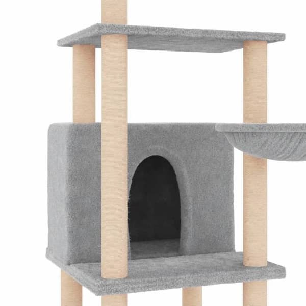 Maison Exclusive - Kattekradsetræ med sisal kløer i lys grå 132 cm ljusgrått