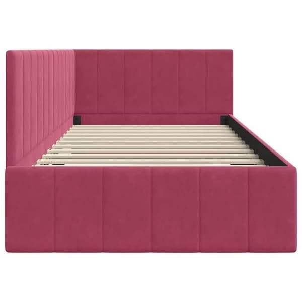 Maison Exclusive - Hörnsängram Bordeaux 90 cm x 200 cm Sammet