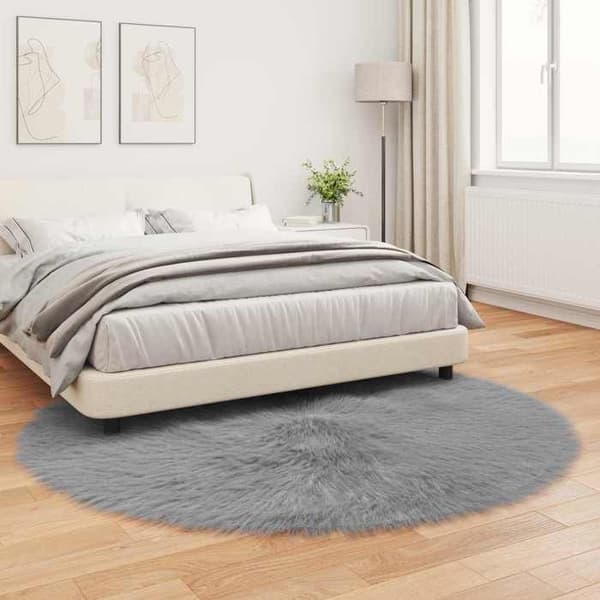 Tæppe - EKSKLUSIVT HUS - TAFALLA - Grå - Ø 160 cm - Polyester Grå
