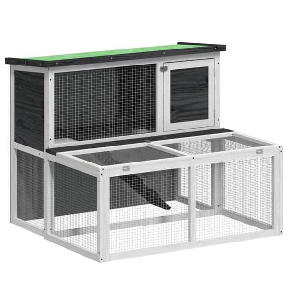 Maison Exclusive - Harmaa Clapier 102x90x84,5 cm massiivipuusta grå