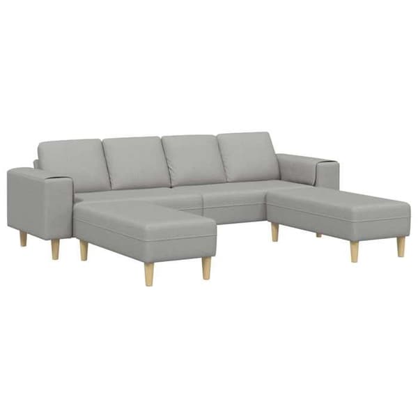 Soffa - EXKLUSIVT HUS - 3 platser - Molngrå - Andningsbart polyester - Ben i brunt trä Molngrå