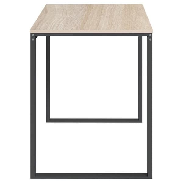 Maison Exclusive - Sort og egetræ computerbord 110x60x73 cm agglomereret