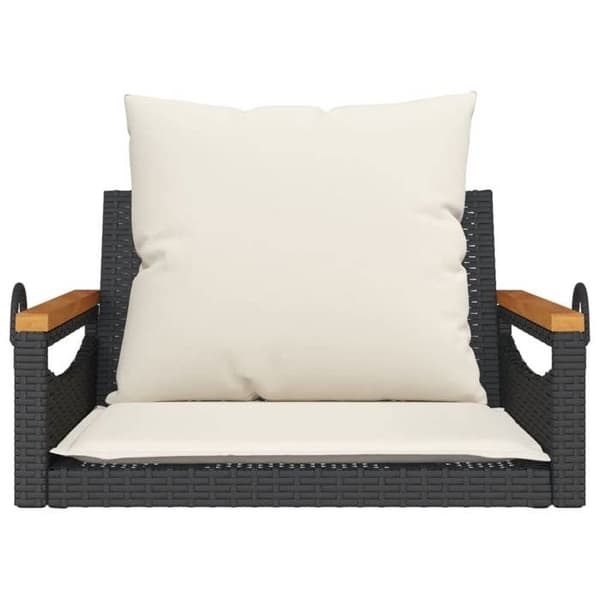 Maison Exclusive - Balanssoffa med svarta kuddar 63x62x40 cm flätad resin