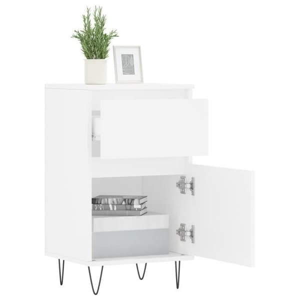 Maison Exclusive - Vit buffé 40x35x70 cm i ingenjörsträ