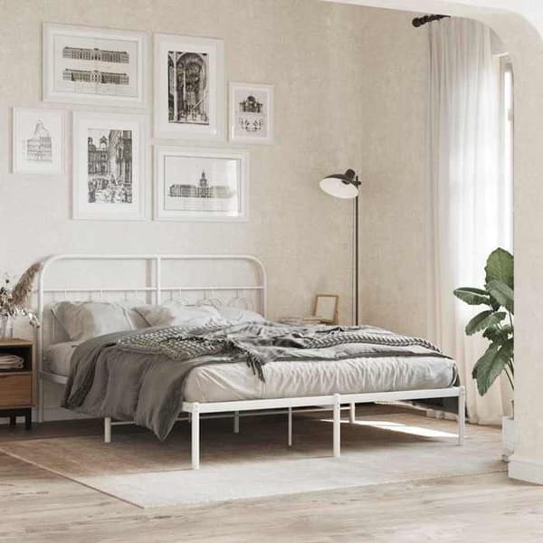 Maison Exclusive - Erstatnings hovedgærde metal hvid 140 cm