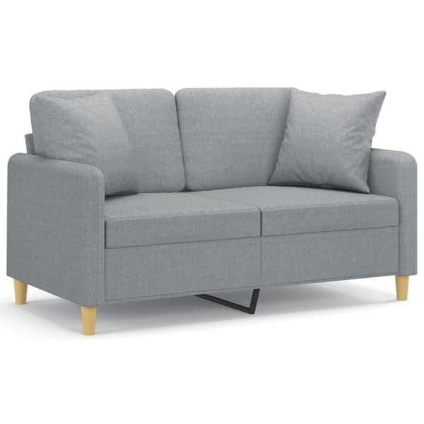 Soffa 2 platser - Maison Exclusive - Ljusgrå - Tyg 100% polyester - Metallstruktur ljusgrått