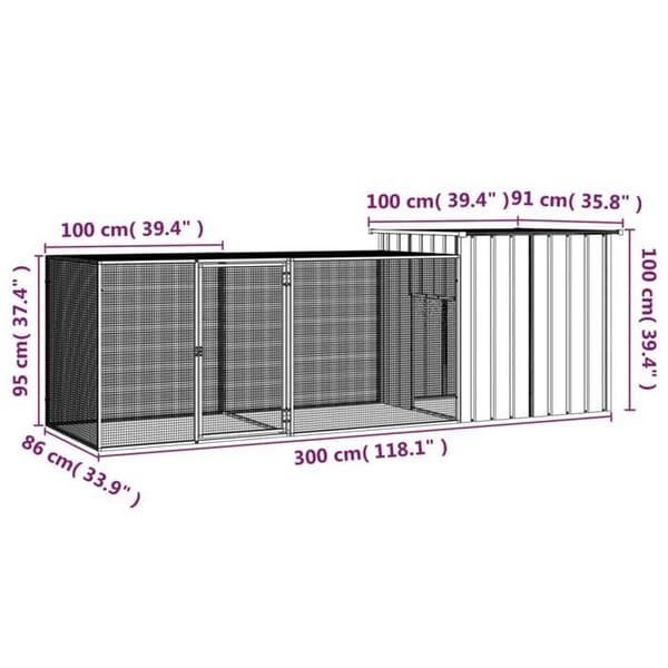 Exklusivt hus - Hönshus Anthracite 300x91x100 cm Galvaniserat stål antracit