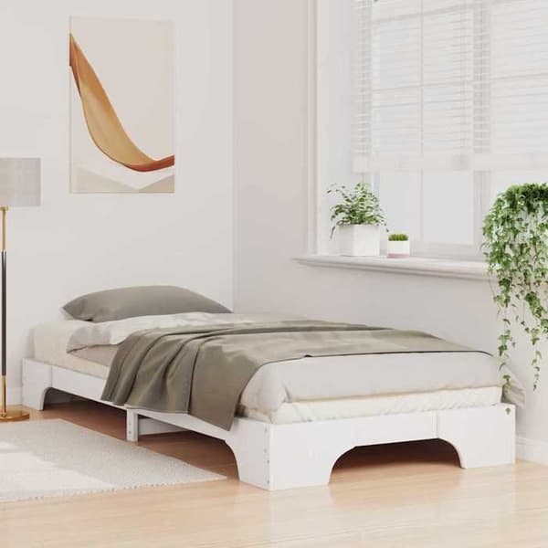Maison Exclusive - Sängram Vit 90 x 220 cm Massivt trä