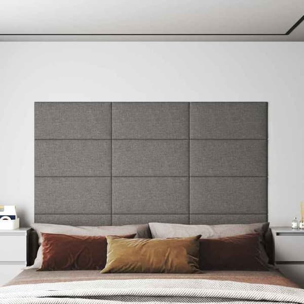 Maison Exclusive - Væghovedgærde 12 pc 60 x 30 cm Lys grå stof