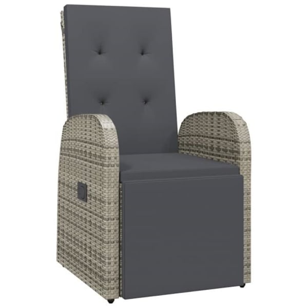 Liggande trädgårdsstol och dyna Resin wicker Grey Grå