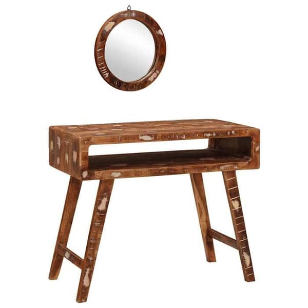 Maison Exclusive - Sminkbord Brun 90 x 76 x 45 cm Återvunnet Trä Solid brun