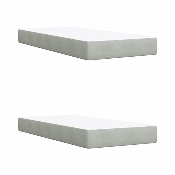 Maison Exclusive - Boxspring-sänky vaaleanharmaalla patjalla 200 x 200 cm Sametti