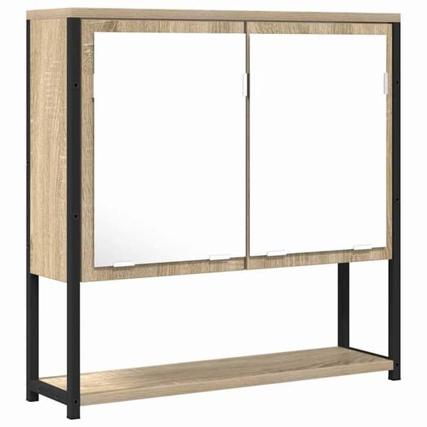 Maison Exclusive - Badrumsspegel med hylla Beige 60 x 16 x 60 cm