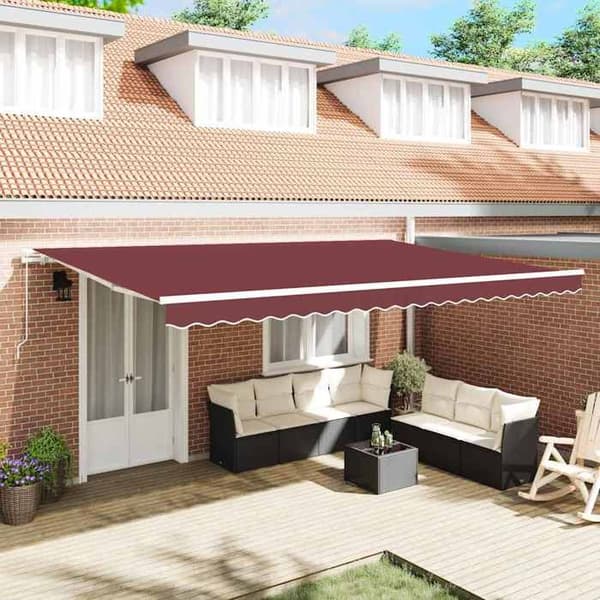 Maison Exclusive - Manuel indtrækbar markise bordeaux 500x300 cm