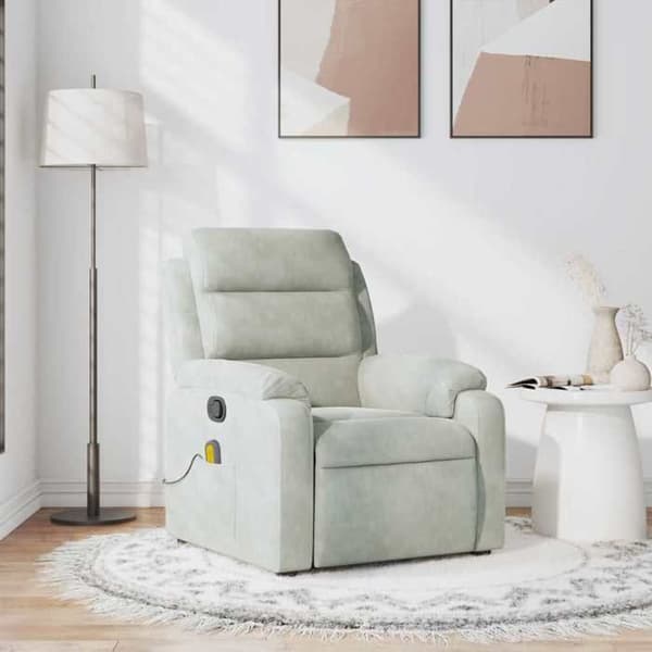 Maison Exclusive - Lænestol med massagefunktion, grå velour