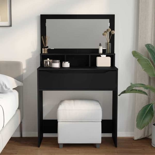 Maison Exclusive - Makeupborde til værelset Sort 80 x 39,6 x 135 cm
